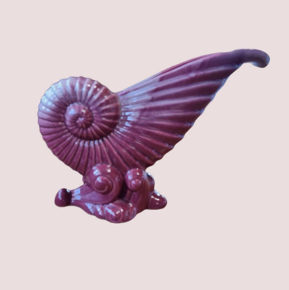 Beauceware Canada Ocean Waves Conch Shell Vtg Pottery Vase #552